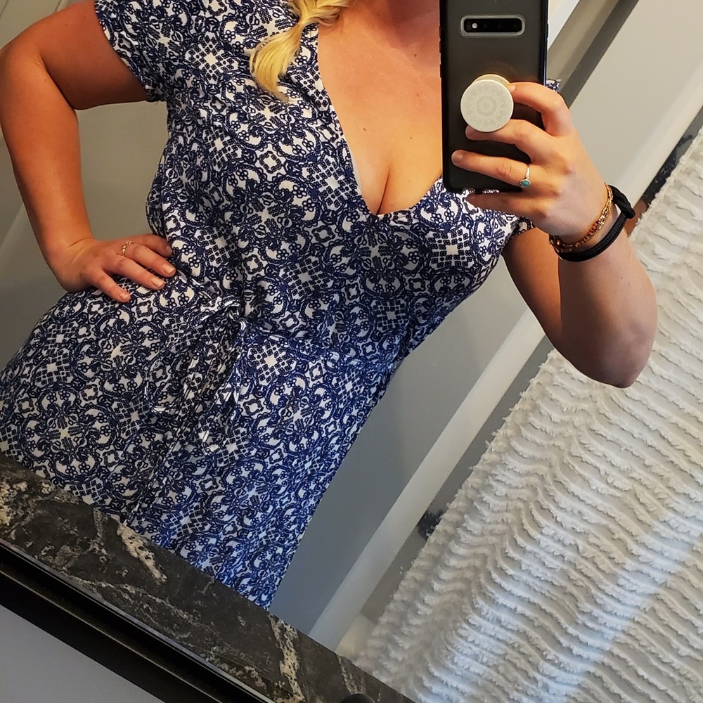 Lulus Blue Pattern Maxi Dress